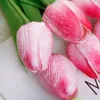 Мини PU Tulip Искусственный Цветок Искусственные Флористические Украшения Свадьба Отель Главная Фотография Украшения