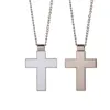 Sublimation Blank Cross Pendant Necklace Personalized Heat Transfer Metal Pendant Hip Hop Fashion Jewelry Accessories BBE13815