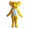 Performance Amarelo mascote elefante trajes de halloween vestido de festa desenho animado carnaval carnaval publicitário de publicidade festa fantasia roupa de fantasia