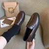 Klänningskor mode brittisk stil slip på pu läder loafers kvinnor avslappnad grundläggande vilda platt svarta lägenheter klassiker vintage oxford brown 220518