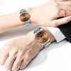 Wristwatches Fashion Couple Men Women Wrist Clock Stainless Steel Strap Luminous Display Week Date Waterproof Business Casual Quartz Watches