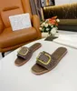 Women Summer Slippers lady bench shoes Stylish comfortable female flat mental buckle genuine leather wear-resisting non slip versatile sandals V70305