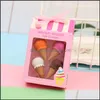 Erasers Correction Supplies Office School Business Industrial Creative Cute Ice Cream Cake Eraser Drink Coke Set Stationery Erase Kids Gif