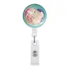 Office & School Supplies Hot Selling cartoon love baby elephant Badge With Back Clip Certificate Cover Telescopic Easy Pull Buckle Badge Reel