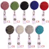 Party Favor Diamond-studded clay easy-to-pull Metal round full-diamond telescopic easy to pull creative badge hanging ID buckle T9I001867