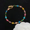 Double Color Diamond Bracelet Vintage Crystal Chain Links Bracelets Rhinestone Colored Interlocking Women Jewelry With Gift Box