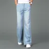 Hohe Qualität Sommer dünne leichte Herren Smart Casual Boot Cut Jeans Business Wide Leg Hosen Plus Größe 40 Hosen 201111