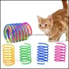 Jouets pour chats fournitures pour animaux de compagnie jardin 4 pièces en plastique coloré printemps chats jouet jeu interactif ressorts chaton Jumpi Dhujx