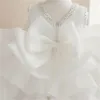 أطفال عيد ميلاد كامل فستان نقي أبيض منتفخ تنورة بيضاء روز القوس الأزياء الأميرة فساتين الفتيات تنانير 108 مل d3