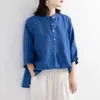 Blouses voor dames shirts vrouwen linnen shirt lente zomer halve mouw top dames katoen t-shirt Korean mode plus size losse ontwerper