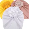 Младенческая головка сладостный цветок хлопчатобумажные колпачки детские дизайнерские ребра вязать шляпу бандана девочка волосы аксессуары для волос детей тюрбан шапка