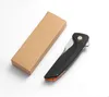 Toppkvalitet Flipper Folding Kniv 8CR14MOV Satin TANTO POINT BLADE Svart G10 Handtag Kullager Fast Open EDC Pocket Knives