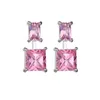 Orecchini in rame intarsiato AAA intarsio di zirconi rosa Lampadario pendente Diamante t Gioielli di design di lusso Donna Uomo Coppia moda Festa di nozze
