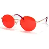 2022 Alloy Round Wrap Sunglasses Men Women Retro Style Eyewear Design Luxury UV400 Protection Glasses with Gold Frame