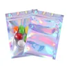 100 Pieces Resealable Smell Proof Bags S/M/L Flat Laser Color Packaging Bag for Party Favor Food Storage