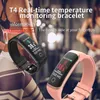 EFFEOKKI T4 Wearfit 2,0 Smartwatch Echtzeit Temperatur Fitness Tracker Blutdruck Smart Armband Montre Connecte Femme 220401