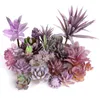 Dekoracyjne kwiaty wieńce 39styles Purple Flocking Artificial Sukulenty Rośliny domowe dekoracja ogrodu