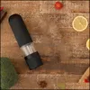 Mills Kitchen Tools Kitchen Dining Bar Garden Home Garden Matic Pepper Grinder Conjunto de rebarbas de cerâmica de plástico elétrico para Herb Spice ajuste