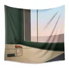 Arazzo con panca per finestra, motivo stampato, tappeto da appendere alla parete, paesaggio nordico naturale