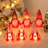Dekoratif Objeler Figürinler Sevgililer Günü Yüzsüz Bebek LED Işıkları ile Goblin Cüceler Gnomes Süsler Masaüstü Peluş Parlayan Kolye Oyuncak