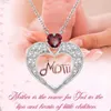 Mode europeisk och amerikansk stil kärlek hjärtformad mamma brev hänge halsband mors dag gåva smycken