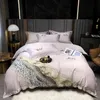 2021 Spring and Summer New 100 Thread Count Digital Printed Cotton Four Piece Set Abstract American Style Soft Bedding