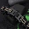 Punk Mens Women Gold Bike Biker Bracelets Jewelry Black Stainless Steel Motorcycle Bicycle Link Chain Bracelet Bangle Dropshipp