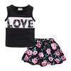 Mudkingdom Summer Girl Clothes Set Easter Chiffon Skirt Outfit LOVE Cute Girls Suits I Love Daddy Mommy Children Clothing 220615