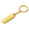 Gold Bar Keychain Pendant Metal Keychains Keyring Men's Car Key Chain Creative Birthday Gift