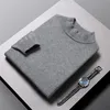 High end mode m￤rke stickad pullover tr￶ja m￤n halv sk￶ldpadda hals autum vinter ull casual jumper kl￤der m￤n 220811