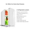 6L Mini Refrigerator Small 12V Car Fridge Portable Car Freezer Single Door Car Home Dual-Use Thermoelectric Mini Fridge Cooler H220510