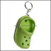 Buty części akcesoria buty NOWOŚĆ PRZYCHODZENIE Soft PVC Keyring Croc Charms Biekurz Hurtowa 3D Bad Bunny Glow Dhjfi