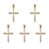 Colares de pendente 5pcs Crucifix de zircifix cúbico Pingentes de metal de ouro 26,5x17,5mm para braceletes Brincos Jóias de chaves de chaves