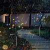 태양 방수 로터스 꽃 분기 나무 램프 크리스마스 정원 잔디밭 스테이크 라이트 16 LED 야외 장식 라이트