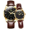 Armbanduhr Fashion Paar Uhr Watch Ultra Dünn wasserdichte Quarz Armbanduhr Sport Lederband Luxus klassisches Design Uhreswristwatches