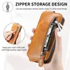 Casos multifuncionais Flip Carteira Bolsa de zíper vertical para iPhone 13 12 11 Pro Max XS XR 8 7 Plus Fashion Business Leather Holder Saco de proteção Tampa de proteção