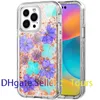 Getrocknete echte Blumen Handyhüllen für iPhone 14 14 Pro Max Dreilagige robuste Schutzhülle