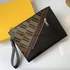 F brief platte clutch italië Mannen luxe clutch tas vrouwen portemonnee hoge kwaliteit reliëf merk polsband tassen singelband streep ontwerp lederen portemonnee geschenk maat 27*20*6cm