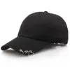 Adjustable Black Unisex CapFashionable Ring Baseball Hat for OutdoorSports Sun Men and Women