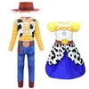 Giyim Setleri Çocuk Cadılar Bayramı Kız Erkek Cosplay Tulum Kovboy Şerif Woody Kostüm Jessie Elbise 3D Baskı Suit