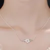 Pendant Necklaces Charming Cherry Blossom Necklace Elegant Female Pink Crystal Clavicle Chain Fashion Jewelry Gifts