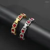 Link Chain Wholesale 13mm Single Row Red Heart Cubic Zirconia Iced Out Bling Tennis Bracelet Jewelry For Men Womenvalentine's Day Gifts Trum