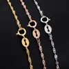 Chaînes MIIQAO 925 Sterling Silver Water Wave Chain Women Long 40 45 50 55 60 CM Wide 1.0 1.3 1.5 MM Rose Gold Necklace Golden