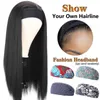 Cheveux Perruques Synthétiques Cosplay Longue Ligne Droite Bandeau Perruque Résistant À La Chaleur Synthétique Femme Noir/marron/mix Couleur Cheveux s pour Femme Usage Quotidien 220225