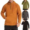 Solid Color Fleece Hoodie Men Hooded Sweatshirt Stand Collar Hooded Top Men Pullover Sudaderas Con Capucha L220704