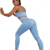 New Yoga Set Seamless Women Gym Clothing Fitness Workout For Bra High Waist Leggings Suit Training J220706