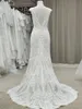 Autres robes de mariée 2022 manches courtes dentelle gaine Boho sirène robe col en V bohème mariée vraie Po sur mesure