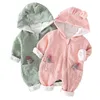 Herbst Frühling geboren Baby Kleidung Cartoon Druck Baby Junge Strampler Warme Säuglingsbaby Junge Mädchen Weiche Overall Pyjamas 210412