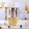 304 theezeef lek met afdekfilter rvs theepot lekfilter fijne mesh koffie infuser herbruikbare thee-infuseraturee SXA5