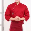 Herenpolo's Drop !! Chef Jacket Top Solid Color Stand Collar Catering Eenvoudig te wassen Restaurant Shirt voor werk